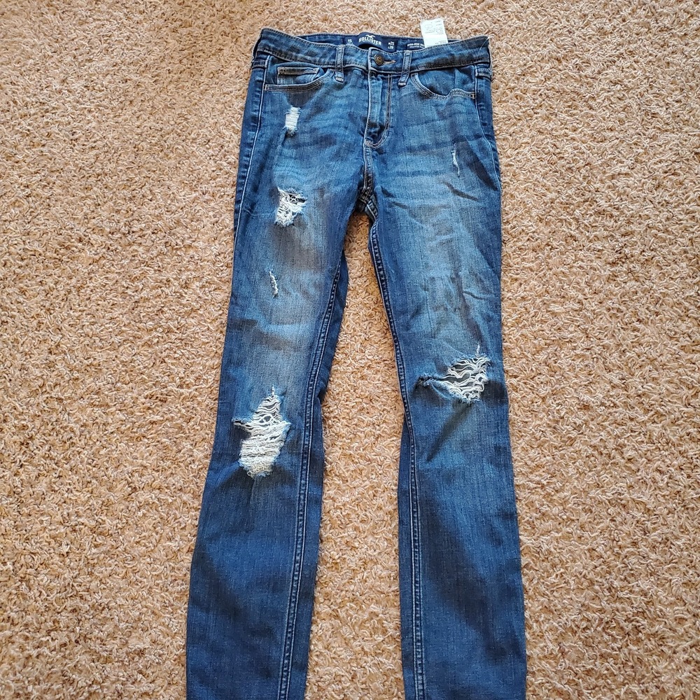 Hollister High- Rise Denim Super Skinny Jeans Classic Stretch Size 25 X 28 1s‎